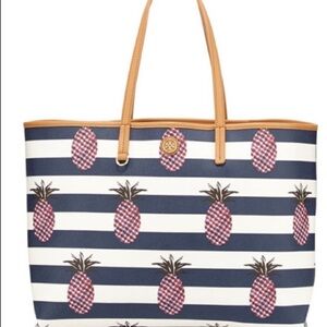Tory Burch Kerrington Striped Pineapple Tote